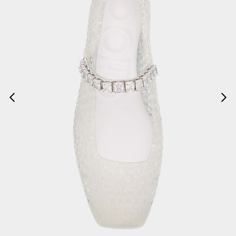 Jimmy Choo Silver Crystal ballet shoes